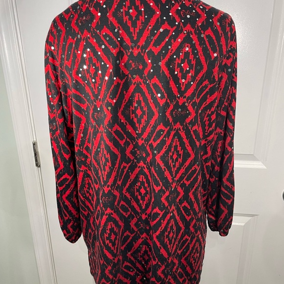 Cathy Daniels Ref  and Black Geometric Patterned Tunic Size Medium CB-70 - Picture 8 of 9